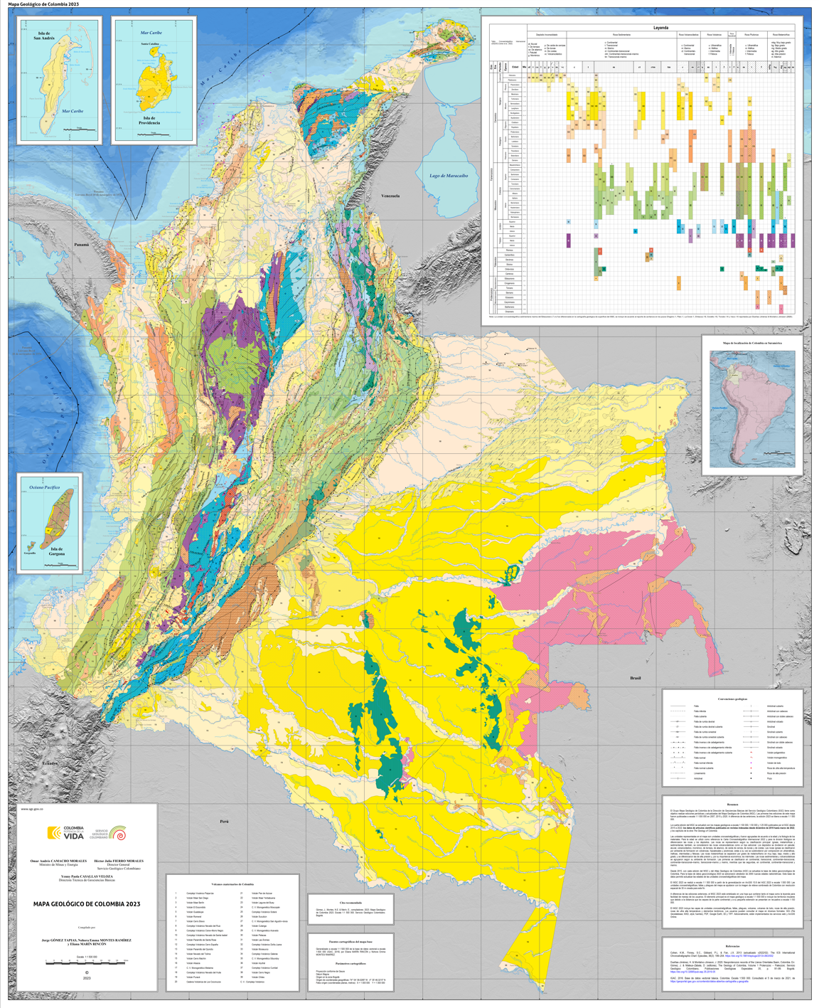 Mapa Geológico de Colombia 1.5M 2023