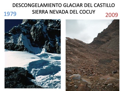 Descongelamiento Glaciar del Castillo Sierra Nevada del Cocuy