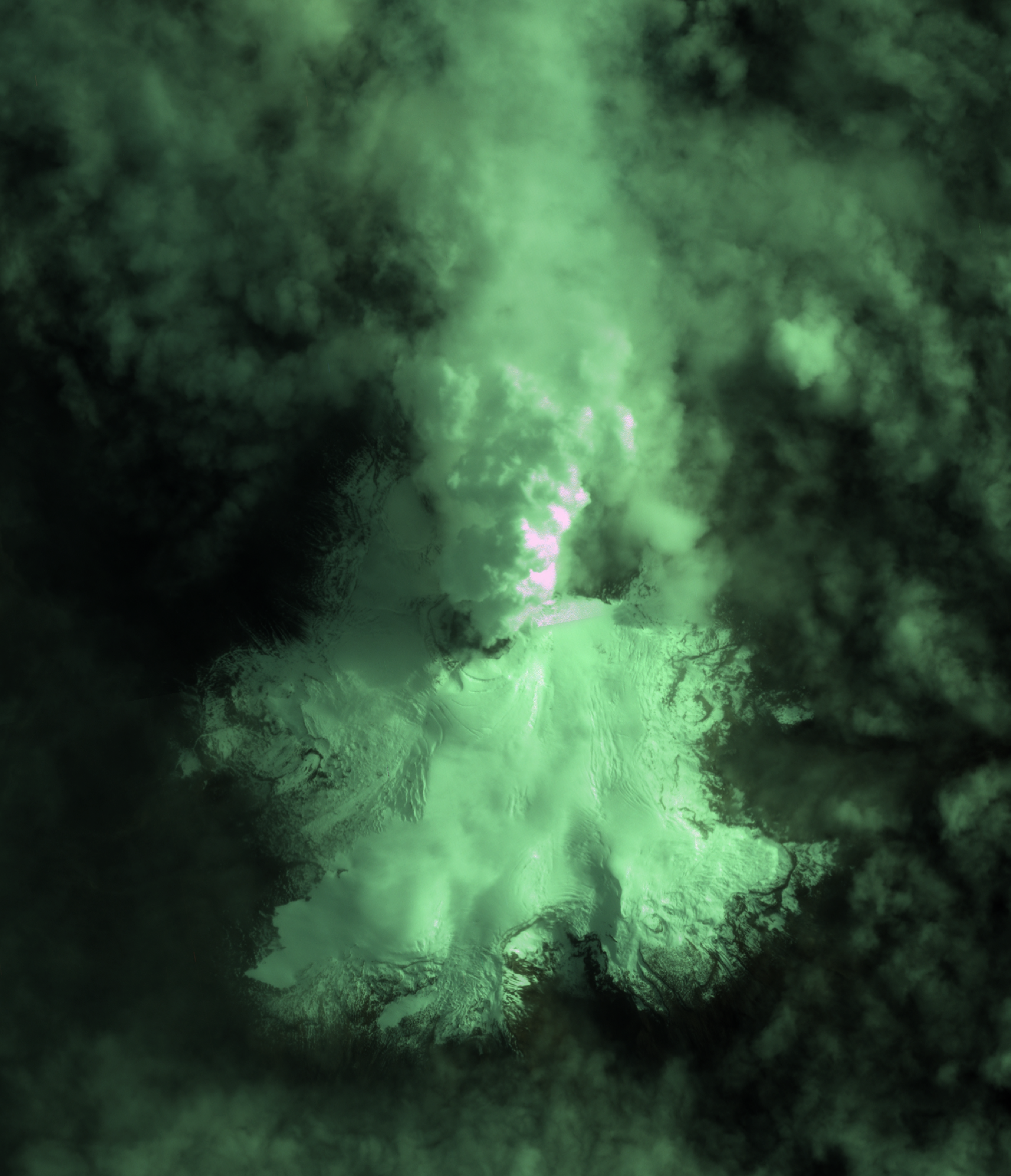 Imagen satelital de Espectro visible del Volcan Nevado del Ruiz 