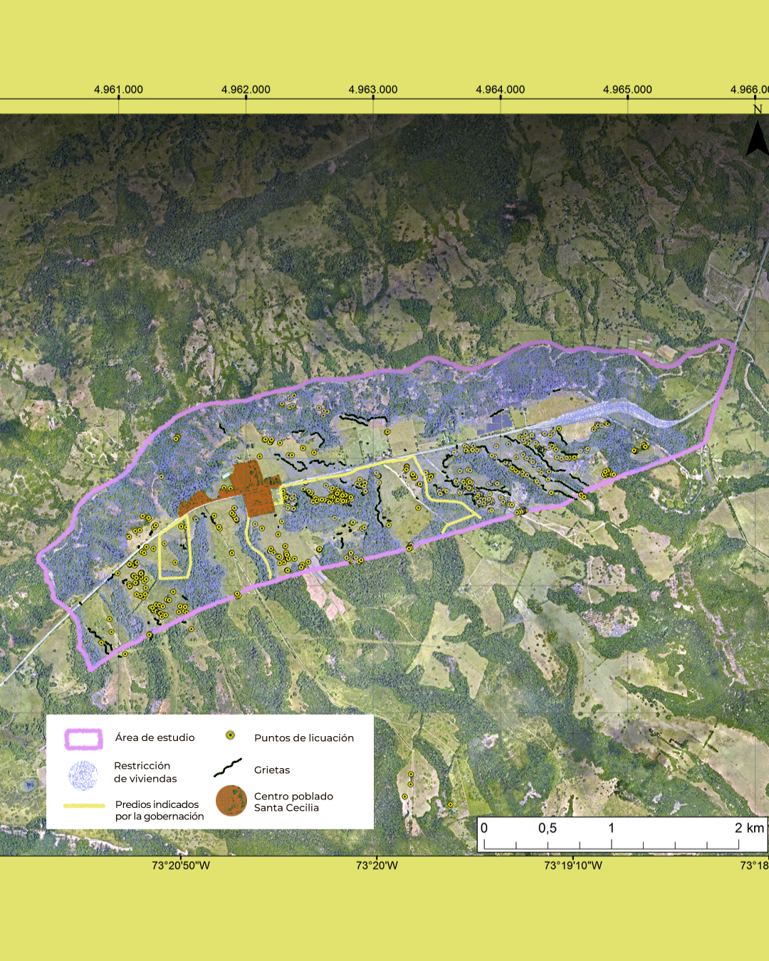 Mapas que delimitan cada zona de reconstrucción