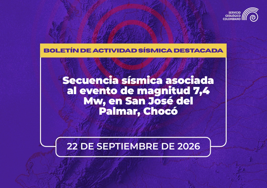 Secuencia sísmica asociada al evento de magnitud 7,4 Mw, en San José del Palmar, Chocó