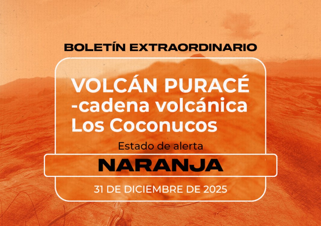 Boletín extraordinario del Volcán Puracé - cadena volcánica Los Coconucos del 31 de Diciembre de 2025