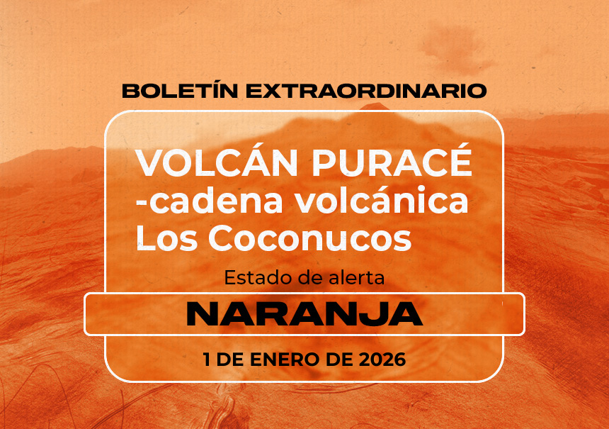 Boletín extraordinario del Volcán Puracé - cadena volcánica Los Coconucos del 1 de Enero de 2026