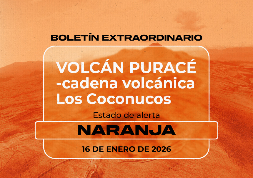 Boletín extraordinario del Volcán Puracé - cadena volcánica Los Coconucos del 16 de Enero de 2026