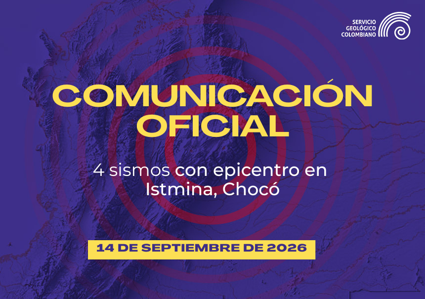 El SGC registra 4 sismos con epicentro en Istmina, Chocó, este 14 de septiembre de 2026