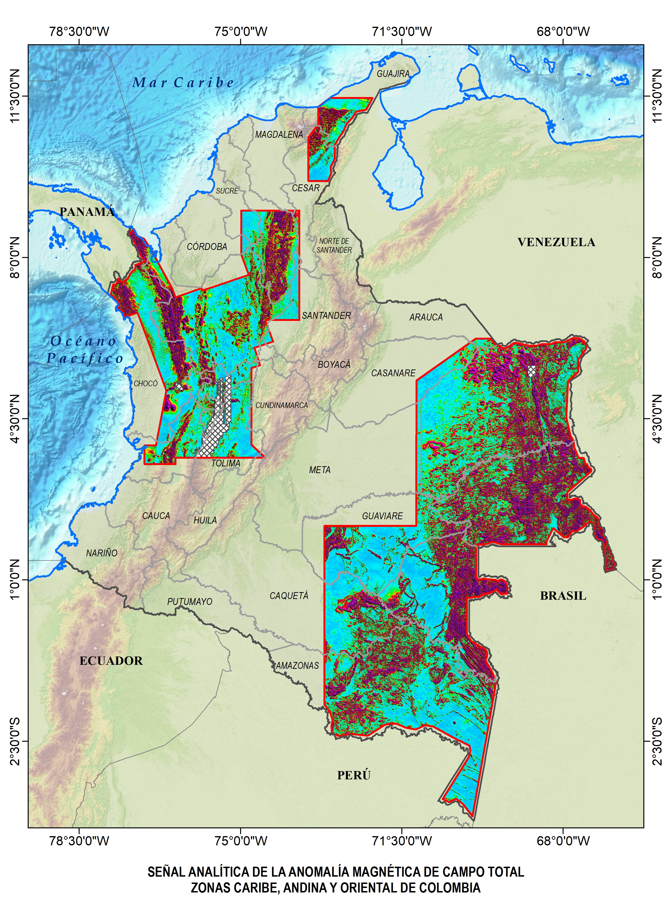 Mapa de Anomalías Geofísicas SA