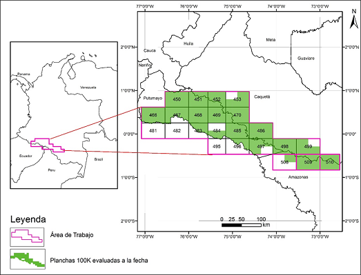 Cartografía geológica de 36.000 km² Putumayo - Caquetá (finalización contrato 347 de 2014)