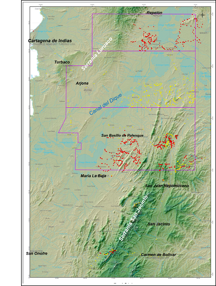 Mapa geológico preliminar escala 1:50.000 del área Sinú-San Jacinto