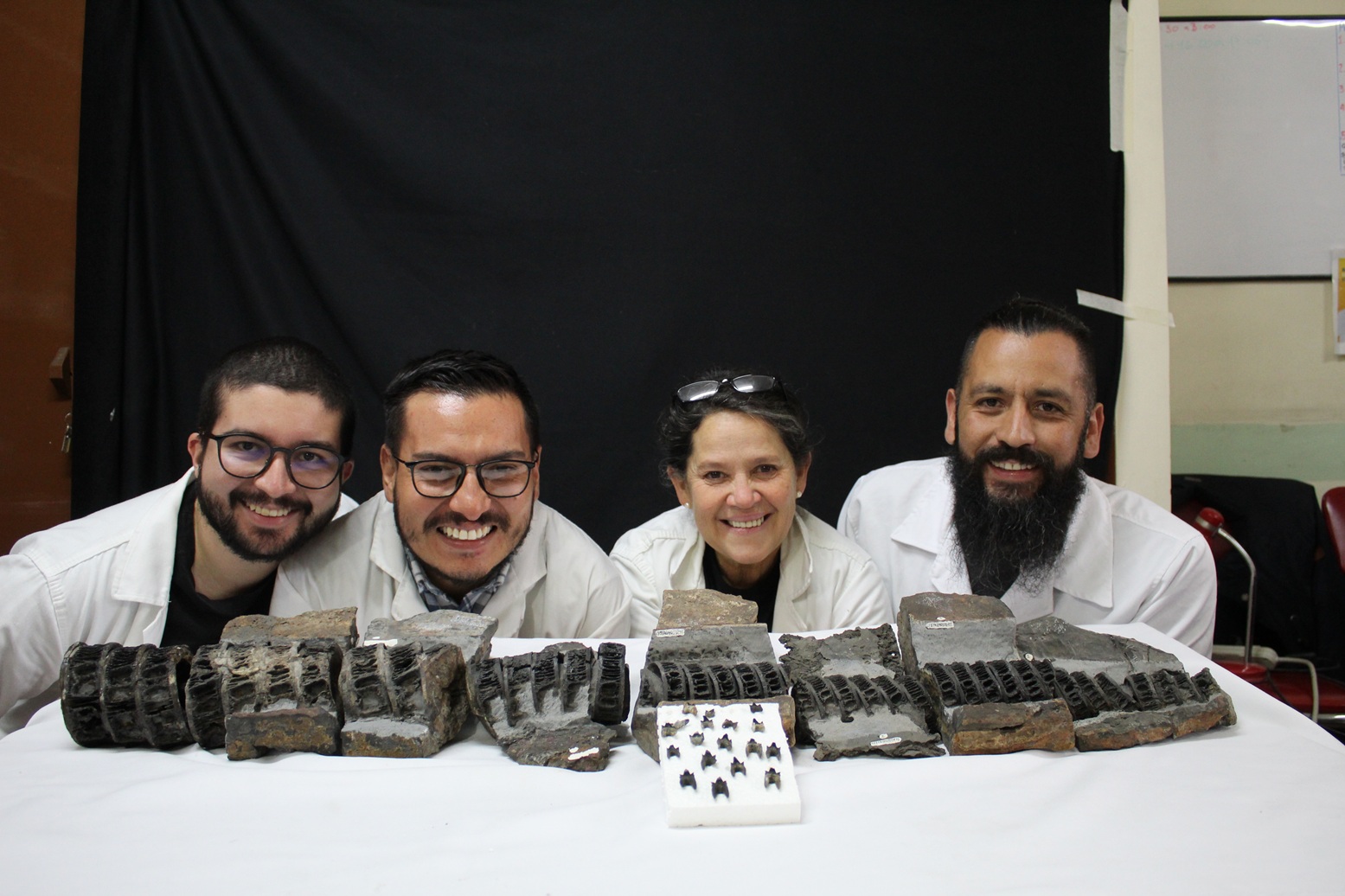 De izq. a der., José Narváez, Cristian Benavides, María Eurídice Páramo-Fonseca y Daniel Pomar.