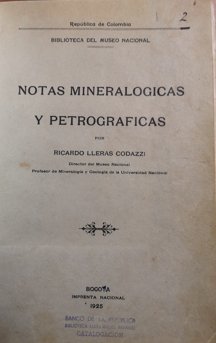 Notas Mineralógicas y Petrográficas