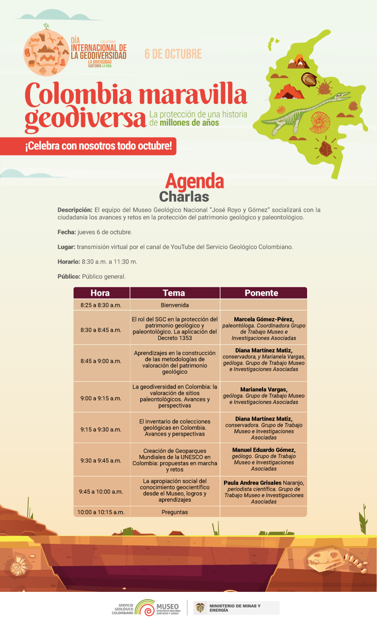 Agenda charlas: Colombia maravilla geodiversa