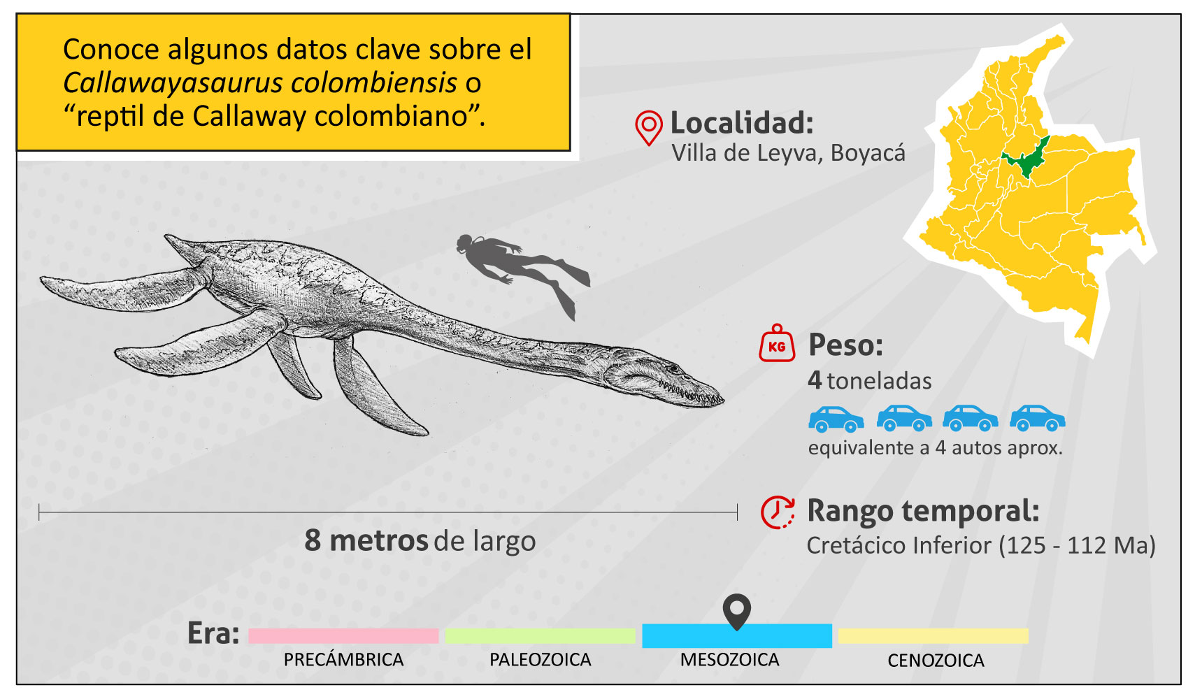 Conoce algunos datos claves obre el callawayasaurus colombiensis o “reptil de Callaway colombiano”