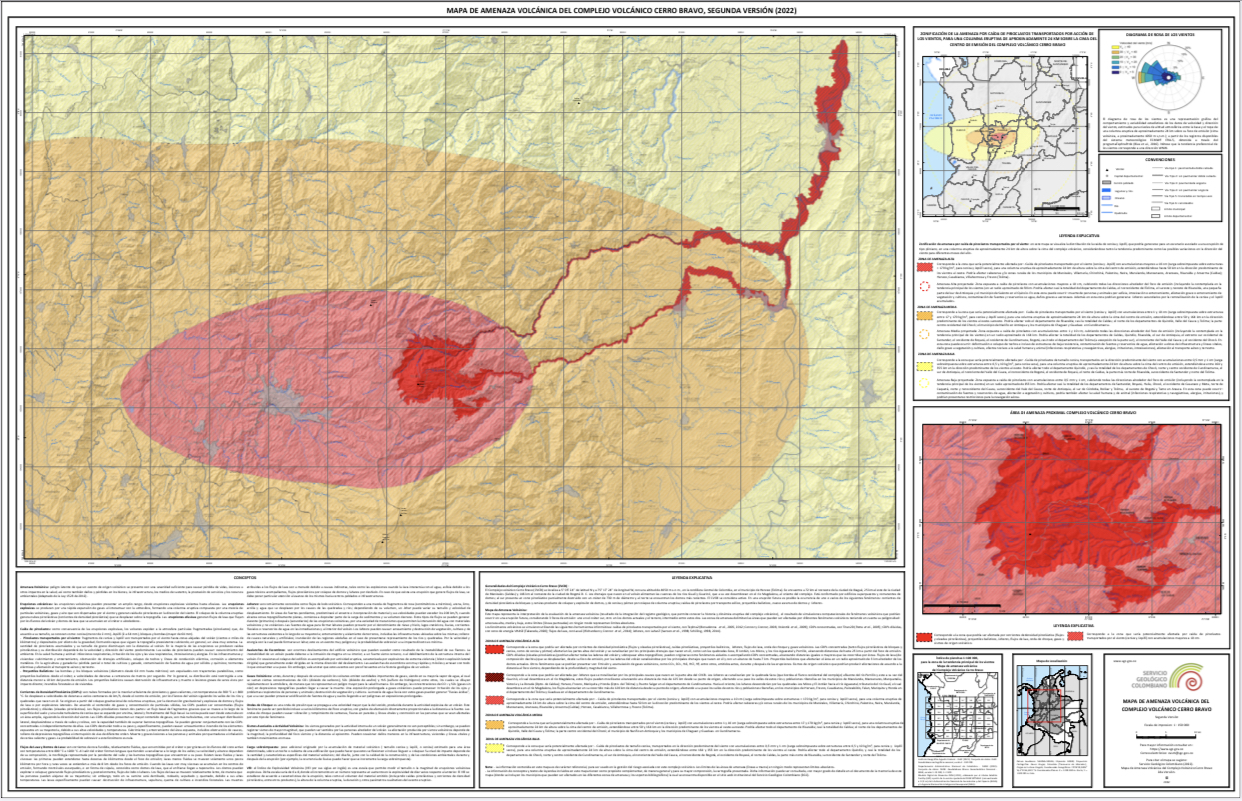 Mapa de amenaza volcánica 