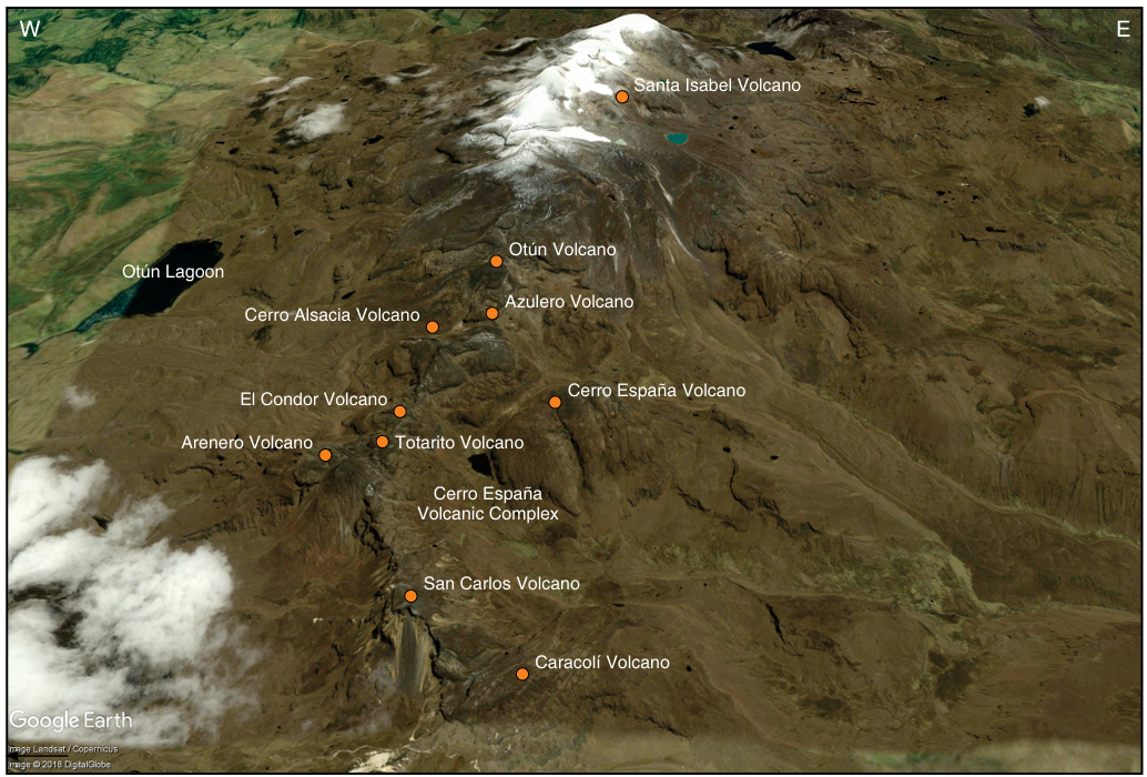 Volcán Cerro España ubicación