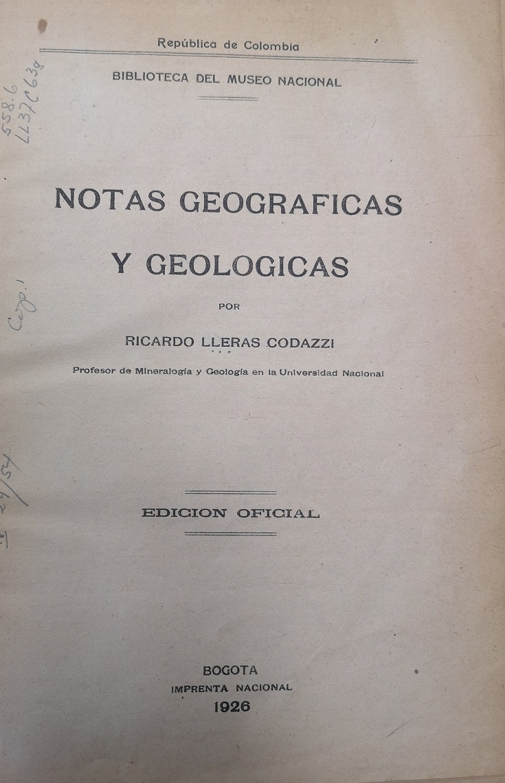 Notas Geográficas y Geológicas